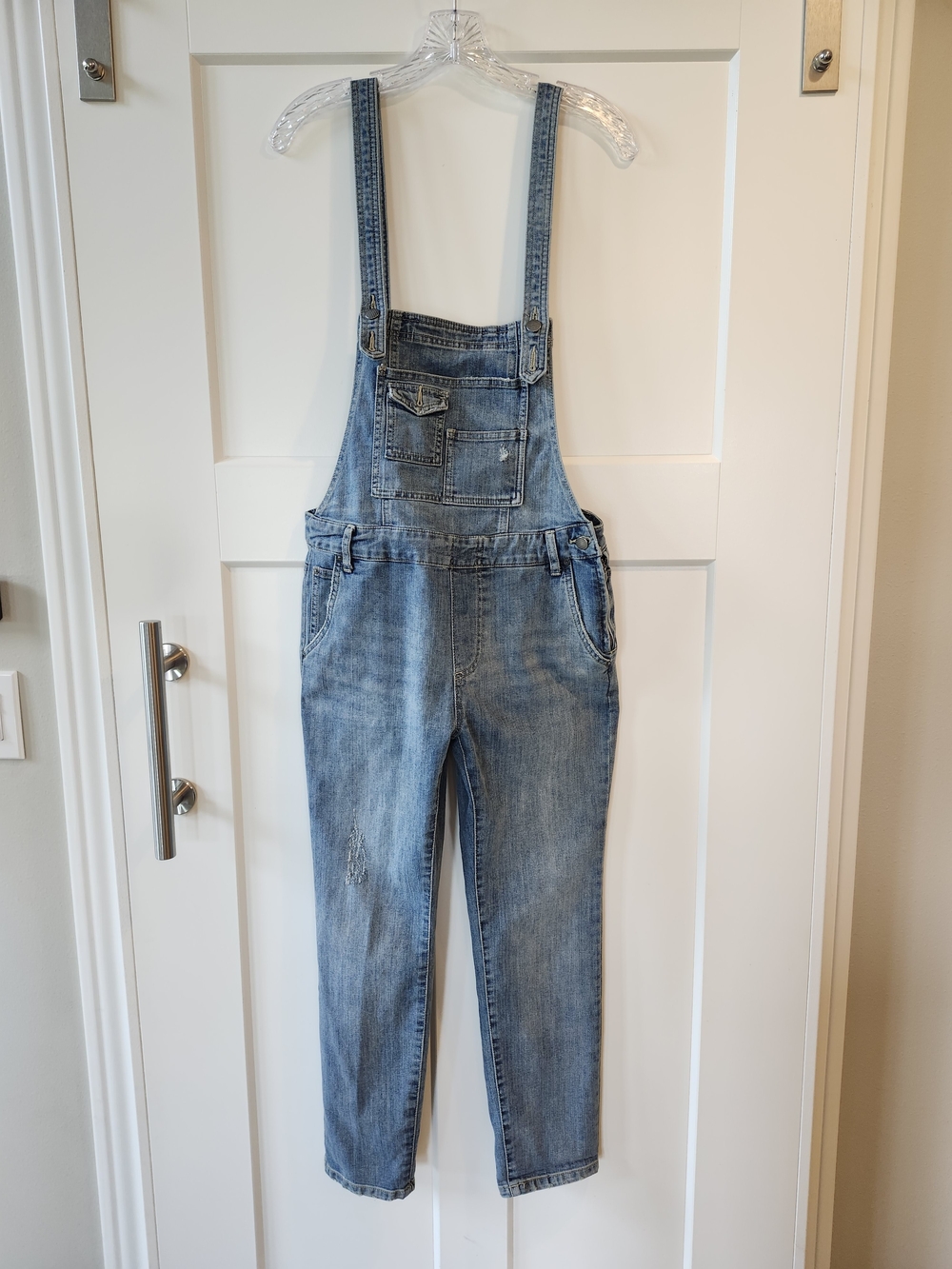 Free People Light Blue Denim Overalls